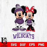 Northwestern Wildcats Mickey Minnie Mouse Cute Football Svg Eps Dxf Png File, NCAA svg , File Cut , Digital Download , Instant Download, Cut Svg Files