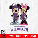 Northwestern Wildcats Mickey Minnie Mouse Pink Svg Eps Dxf Png File, NCAA svg , File Cut , Digital Download , Instant Download, Cut Svg Files