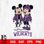 Northwestern Wildcats Mickey Minnie Mouse Rugby Svg Eps Dxf Png File, NCAA svg , File Cut , Digital Download , Instant Download, Cut Svg Files