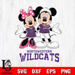 Northwestern Wildcats Mickey Minnie Mouse Sport Svg Eps Dxf Png File, NCAA svg , File Cut , Digital Download , Instant Download, Cut Svg Files