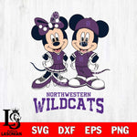 Northwestern Wildcats Mickey Minnie Mouse rugby ball Svg Eps Dxf Png File, NCAA svg , File Cut , Digital Download , Instant Download, Cut Svg Files