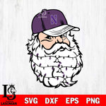 Northwestern Wildcats Santa Claus Face Svg dxf eps png pdf file,NCAA svg,Digital Download,Cricut file