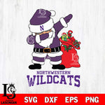 Northwestern Wildcats Santa Dabbing Christmas Svg dxf eps png pdf file,NCAA svg,Digital Download,Cricut file