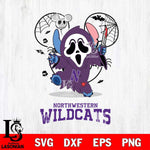 Northwestern Wildcats Stitch Ghost Face Halloween 2 Svg Eps Dxf Png File, Digital Download, Instant Download