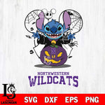 Northwestern Wildcats Stitch Horror Halloween Svg Eps Dxf Png File, Digital Download, Instant Download