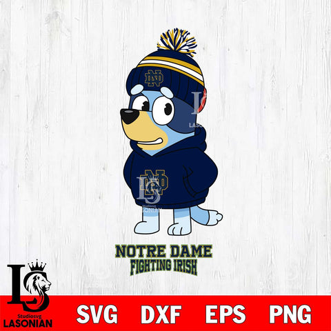 Notre Dame Fighting Irish Bluey Hoodie rugby Svg Eps Dxf Png File, Digital Download ,Instant Download, Cricut File