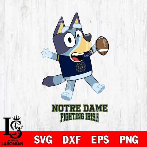 Notre Dame Fighting Irish Bluey Sport Football Svg Eps Dxf Png File,NCAA Svg Files,Bluey svg ,Digital Download ,Instant Download, Cricut File