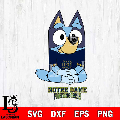 Notre Dame Fighting Irish Bluey Styles Football Svg Eps Dxf Png File,NCAA Svg Files,Bluey svg ,Digital Download ,Instant Download, Cricut File