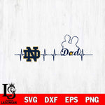 Notre Dame Fighting Irish Father Heart Beat Svg Eps Dxf Png File, Digital Download, Instant Download