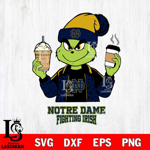 Notre Dame Fighting Irish Grinch 2 coffee Svg Eps Dxf Png File, Digital Download, Instant Download