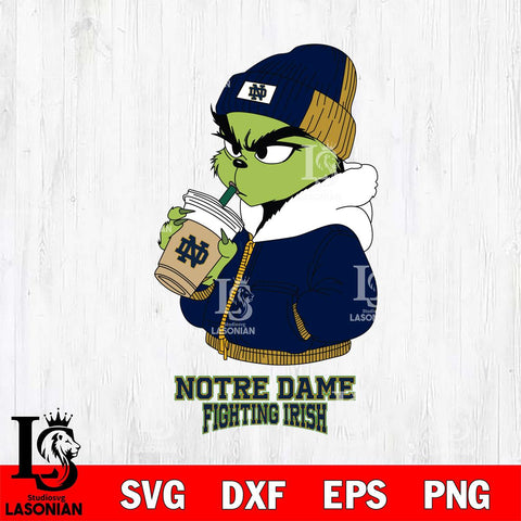 Notre Dame Fighting Irish Grinch Bougie Christmas Cut Files Cricut, Svg Dxf Eps Png file, Digital download , Silhouette