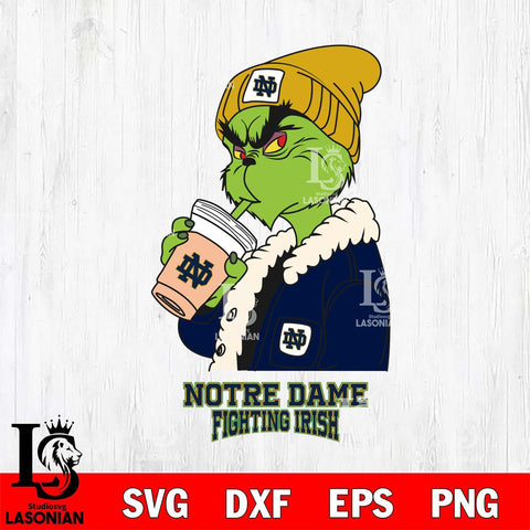 Notre Dame Fighting Irish Grinch Bougie Football Svg Eps Dxf Png File, Digital Download, Instant Download