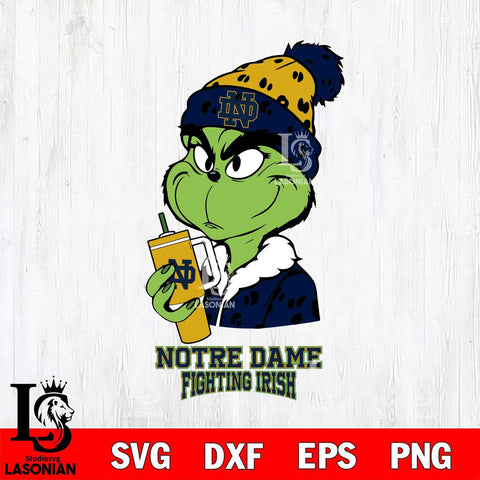 Notre Dame Fighting Irish Grinch Bougie Leopard Svg Eps Dxf Png File, Digital Download, Instant Download