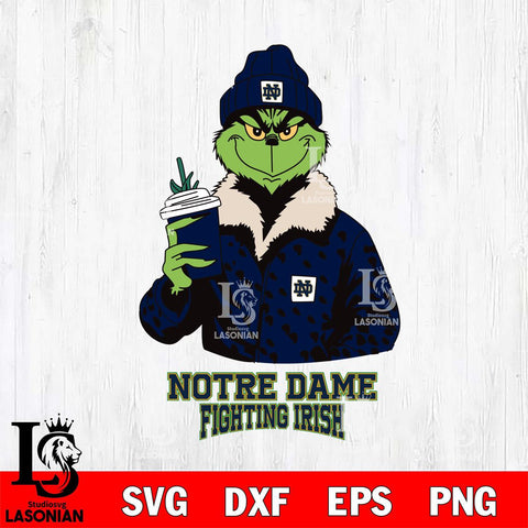 Notre Dame Fighting Irish Grinch Christmas Cut Files Cricut, Svg Dxf Eps Png file, Digital download , Silhouette