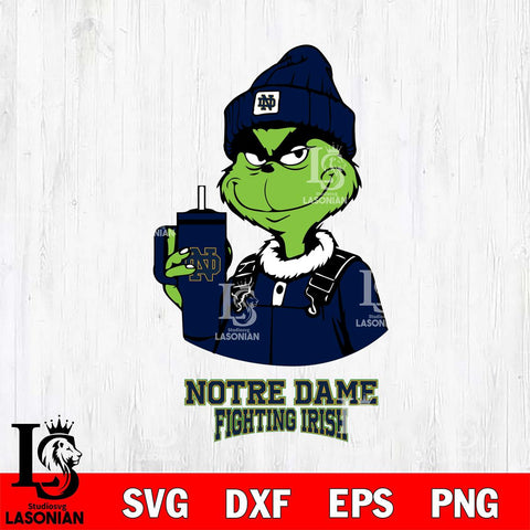 Notre Dame Fighting Irish Grinch Football Christmas Cut Files Cricut, Svg Dxf Eps Png file, Digital download , Silhouette