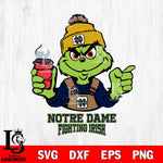 Notre Dame Fighting Irish Grinch with coffee Svg Eps Dxf Png File, Digital Download, Instant Download