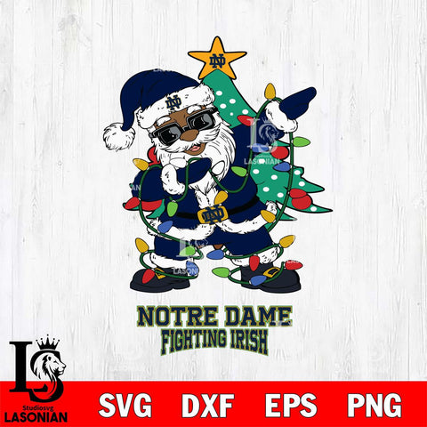 Notre Dame Fighting Irish Santa Claus Ugly Christmas Svg dxf eps png pdf file,NCAA svg,Digital Download,Cricut file