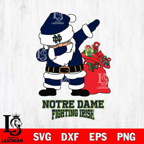 Notre Dame Fighting Irish Santa Dabbing Christmas Svg dxf eps png pdf file,NCAA svg,Digital Download,Cricut file