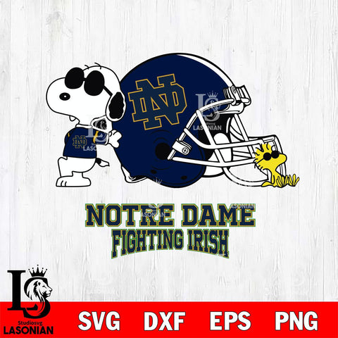 Notre Dame Fighting Irish Snoopy Sport 2 Svg Eps Dxf Png File, Digital Download