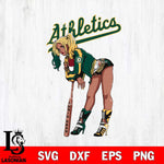 Oakland Athletics Black Fan Girl Harley Quinn MLB Svg Eps Dxf Png File, Digital Download, Instant Download