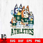 Oakland Athletics Bluey & Bingo 14 Svg Eps Dxf Png File, MLB svg, Digital Download, Instant Download