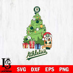 Oakland Athletics Bluey Chilli Christmas Tree Svg Eps Dxf Png File, Digital Download