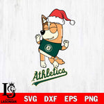 Oakland Athletics Bluey Chilli Happy Christmas Svg Eps Dxf Png File, Digital Download