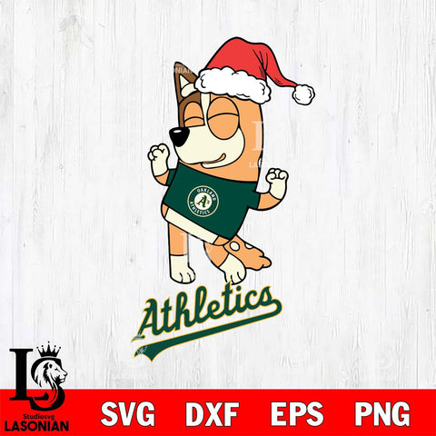 Oakland Athletics Bluey Chilli Happy Christmas Svg Eps Dxf Png File, Digital Download