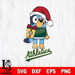 Oakland Athletics Bluey Christmas Svg Eps Dxf Png File, Digital Download