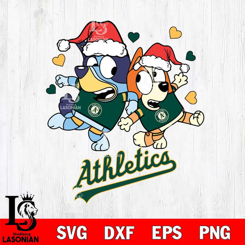 Oakland Athletics Bluey Christmas 2 Svg Eps Dxf Png File, Digital Download