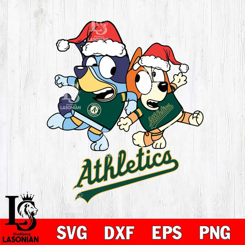 Oakland Athletics Bluey Christmas Holiday Svg Eps Dxf Png File, Digital Download