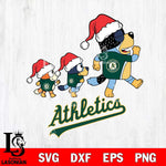 Oakland Athletics Bluey Family Christmas Svg Eps Dxf Png File, Digital Download