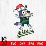 Oakland Athletics Bluey Happy Christmas Svg Eps Dxf Png File, Digital Download