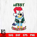 Oakland Athletics Bluey Merry Christmas Bluey Santa Claus Svg Eps Dxf Png File, Digital Download