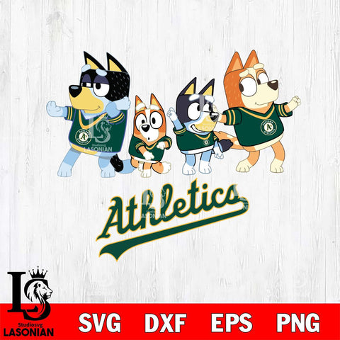 Oakland Athletics Bluey Mode Dance Squats Svg Eps Dxf Png File, Digital Download, Instant Download