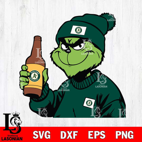 Oakland Athletics Boujee Grinch 5 Svg Eps Dxf Png File, Digital Download, Instant Download