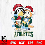 Oakland Athletics Christmas Bluey Family Sport Cricut , Christmas Svg , Bluey svg , Digital Download, dxf eps png pdf file