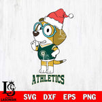 Oakland Athletics Christmas Bluey Honey Sport Cricut , Christmas Svg , Bluey svg , Digital Download, dxf eps png pdf file