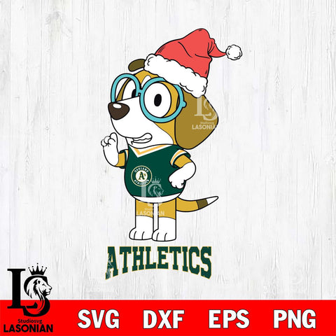 Oakland Athletics Christmas Bluey Honey Sport Cricut , Christmas Svg , Bluey svg , Digital Download, dxf eps png pdf file