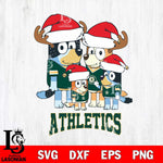 Oakland Athletics Christmas Bluey Santa Family Cricut , Christmas Svg , Bluey svg , Digital Download, dxf eps png pdf file