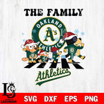 Oakland Athletics Family Bluey Christmas Svg Eps Dxf Png File, Digital Download