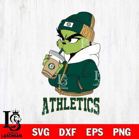 Oakland Athletics Grinch Bougie Christmas Cut Files Cricut, Svg Dxf Eps Png file , Silhouette