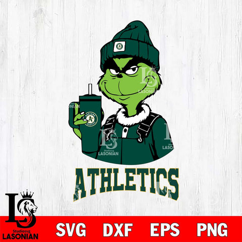 Oakland Athletics Grinch Football Christmas Cut Files Cricut, Svg Dxf Eps Png file , Silhouette