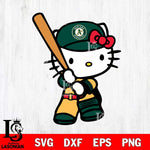 Oakland Athletics Hello Kitty Svg Eps Dxf Png File, Digital Download, Instant Download