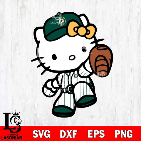 Oakland Athletics Hello Kitty 3 Svg Eps Dxf Png File, Digital Download, Instant Download