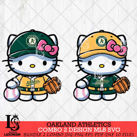 Oakland Athletics Hello Kitty Bundle 2 SVG Svg Eps Dxf Png File, Digital Download, Instant Download