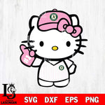 Oakland Athletics Hello Kitty Pink Baseball 10 Svg Eps Dxf Png File, MLB svg, Digital Download, Instant Download