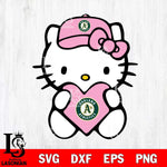 Oakland Athletics Hello Kitty Pink Baseball 4 Svg Eps Dxf Png File, MLB svg, Digital Download, Instant Download