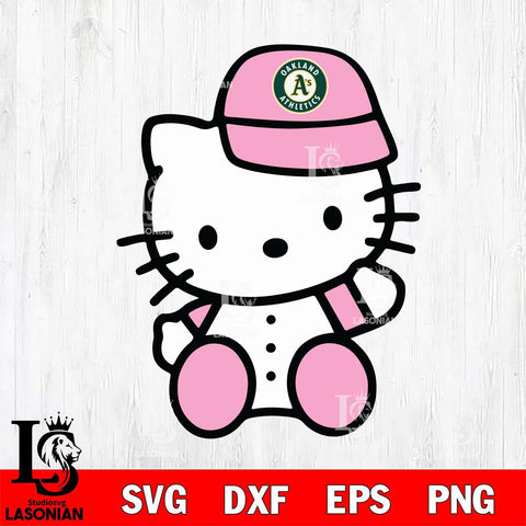 Oakland Athletics Hello Kitty Pink Baseball 5 Svg Eps Dxf Png File, MLB svg, Digital Download, Instant Download