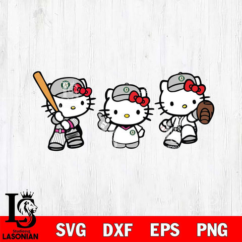 Oakland Athletics Hello Kitty sport 12 Svg Eps Dxf Png File, Digital Download, Instant Download